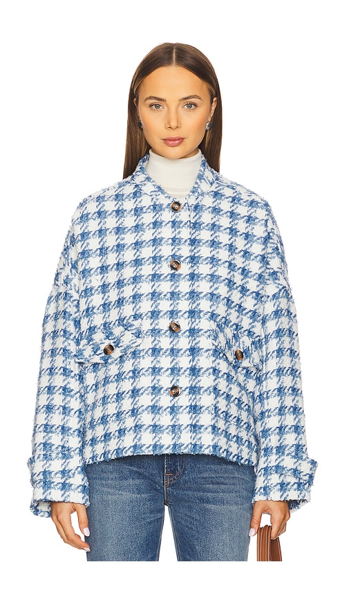 Favorite Daughter The Timeless Jacket In Blue Jay Houndstooth