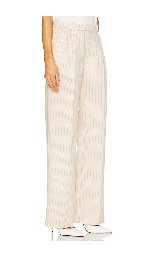 Favorite Daughter The Low Favorite Pant In Warm Sand Pinstripe