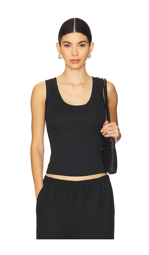 The Ribbed Tank in Black. - size S (also in L)