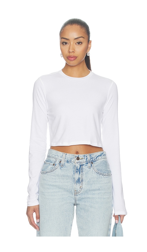 Favorite Daughter The Laura Crop Top Long Sleeve in White. - size M (also in S)