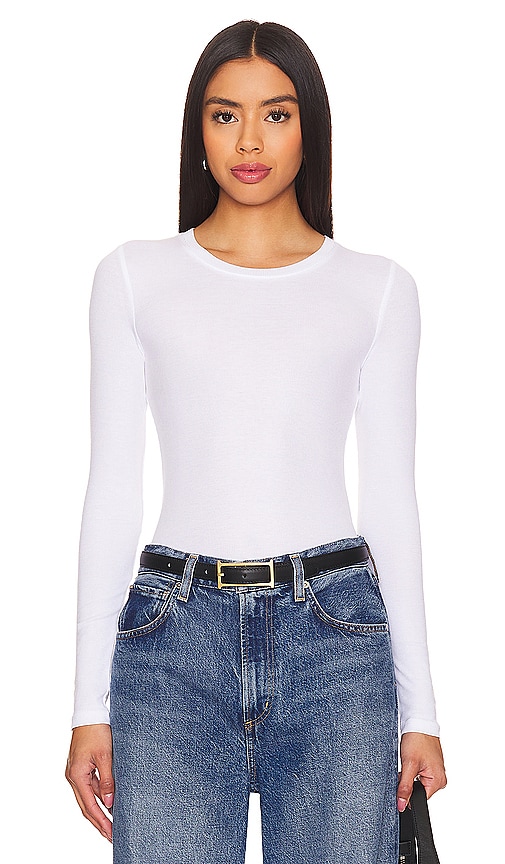 Favorite Daughter The Ribbed Long Sleeve Top In White