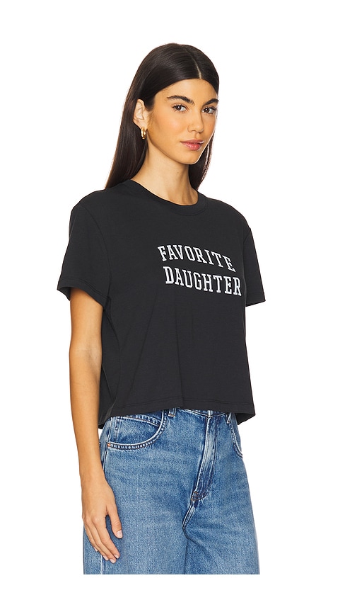 Shop Favorite Daughter Cropped Collegiate Tee In Black