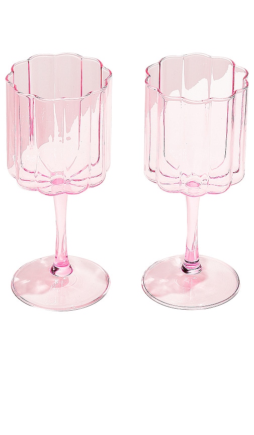 Two Wave Wine Glasses
