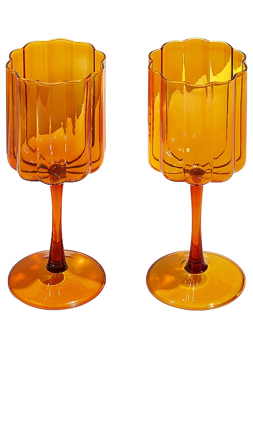 SET OF 2 WAVE COUPE GLASSES - Amber – The Store at MAD