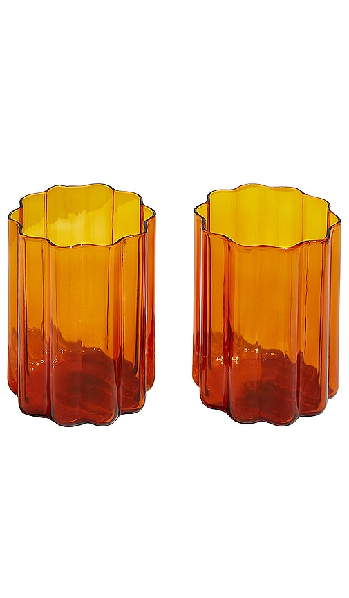 SET OF 2 WAVE COUPE GLASSES - Amber – The Store at MAD