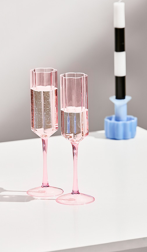  Fazeek Trinkgläser Wave Flutes In Pink. 