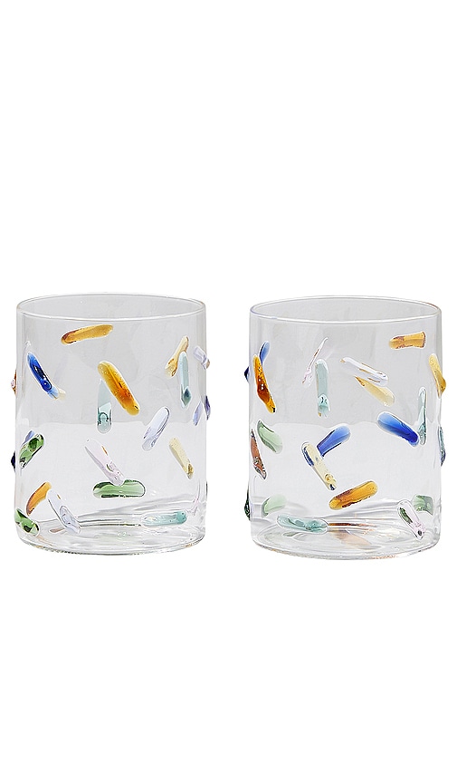 Shop Fazeek Confetti Glasses Set Of 2 In N,a