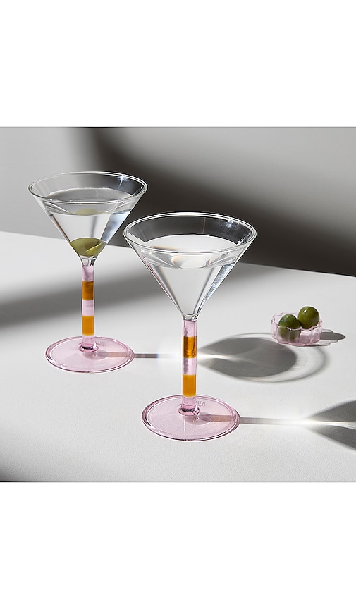 Fazeek Juego De 2 Copas De Martini A Rayas. Striped Martini Glasses Set Of 2 En Color Rosado Talla All . 