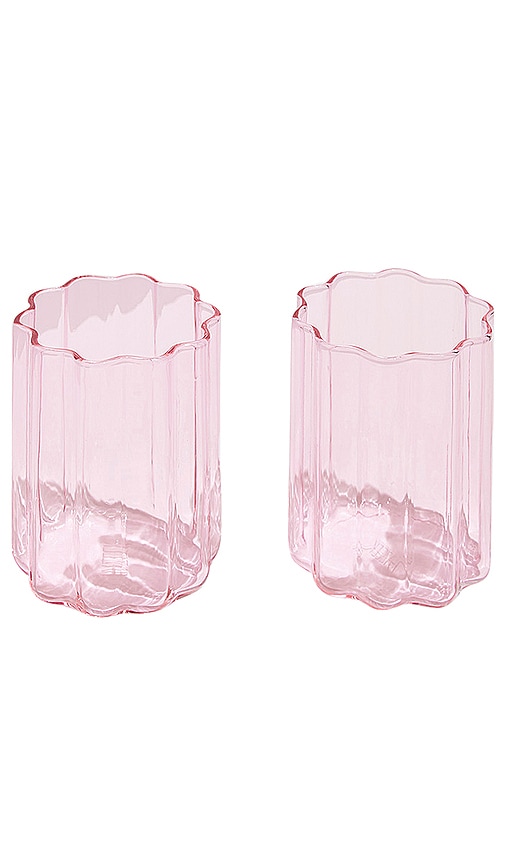 Shop Fazeek Wave Glass Set Of 2 In 粉色