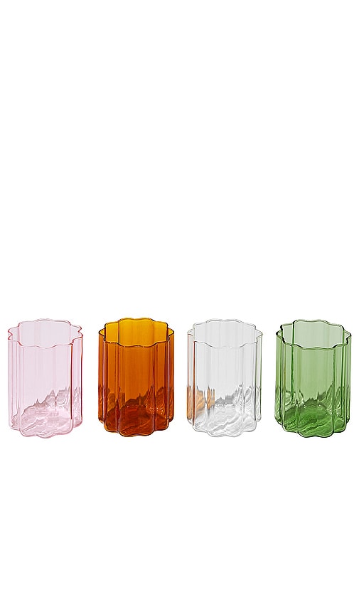 Shop Fazeek Wave Glass Set Of 4 In 混色