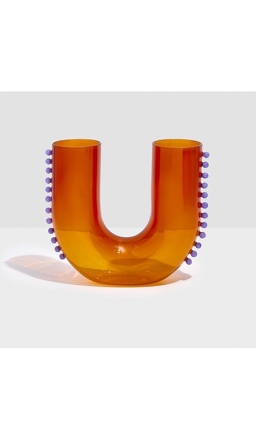 Fazeek Pearl U Vase In Amber & Lilac
