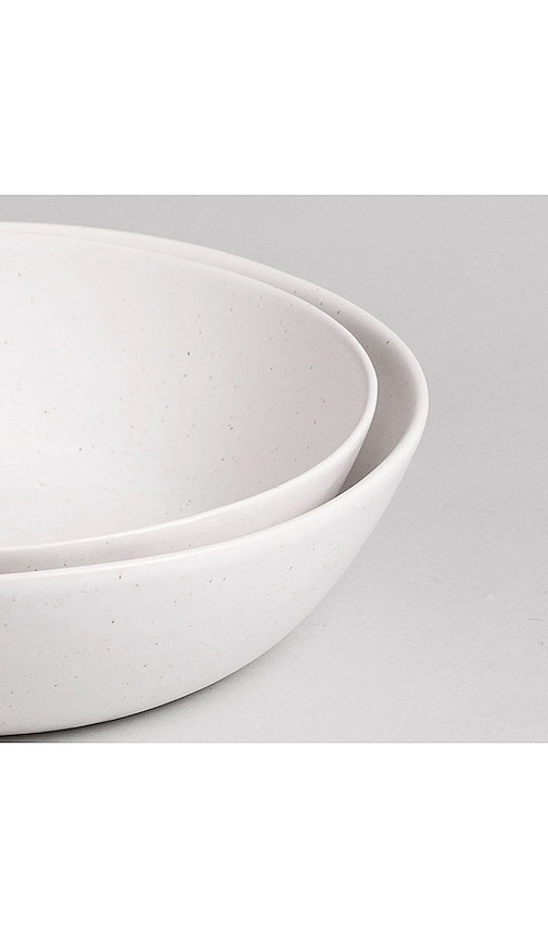 Shop Fable The Low Serving Bowls Set Of 2 In Speckled White