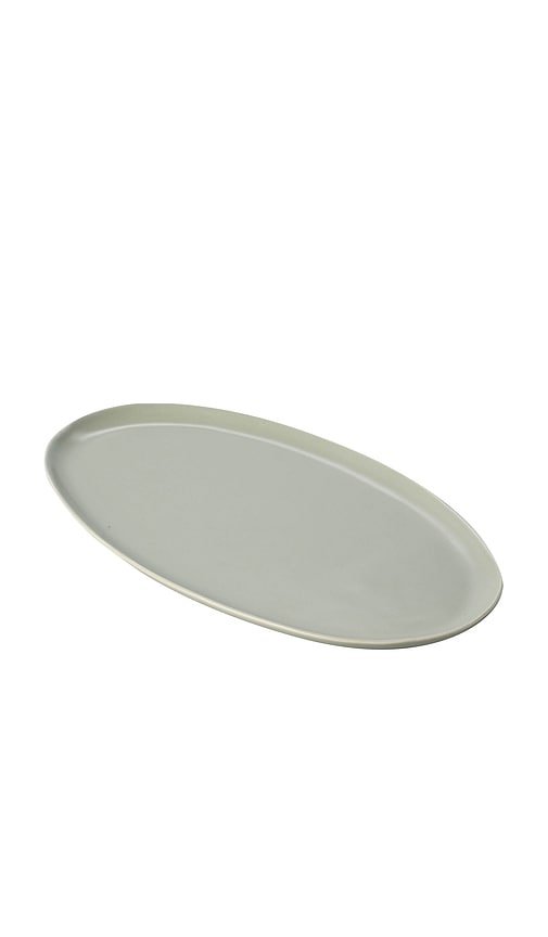 Fable Oval Serving Platter In Gray