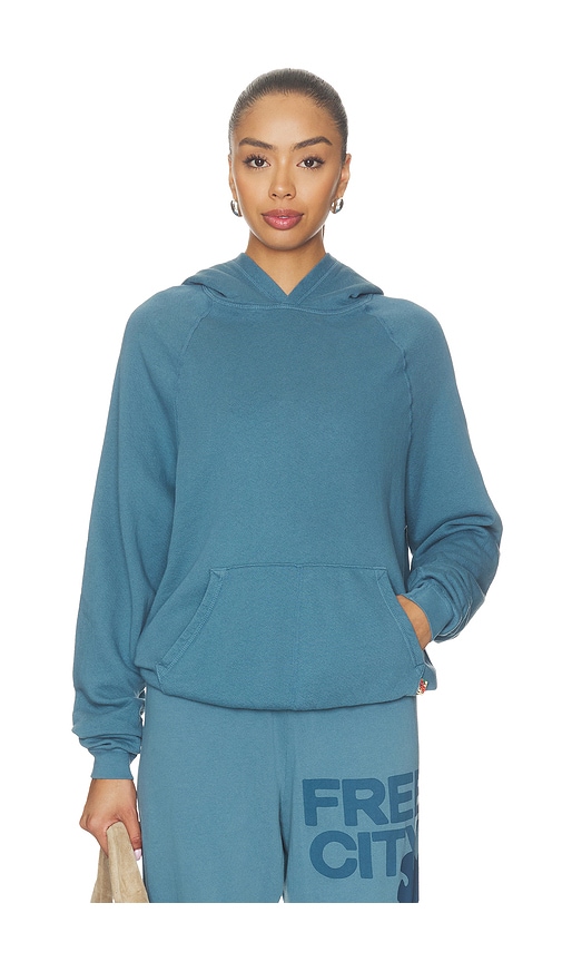 Free City Basicgoodness Fluff Hoodie In Belgium Blue
