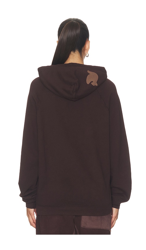 Free City Basicgoodness Fluff Hoodie In Chocolate Rabbit