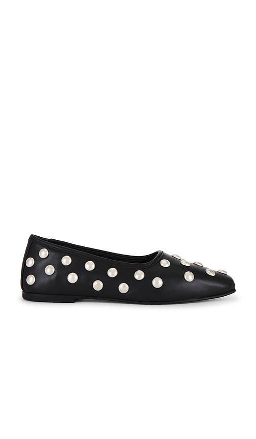 Shop Freda Salvador Jessie Flat In Black Calf With Studs