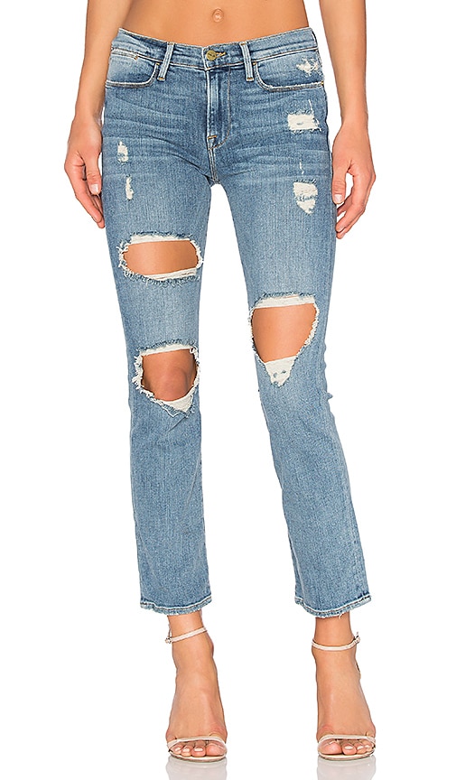 frame le high straight jeans