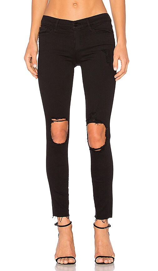 frame le skinny de jeanne crop black