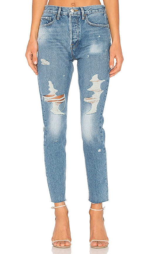 FRAME RIGID RE-RELEASE LE ORIGINAL SKINNY DISTRESSED HIGH-RISE JEANS ...