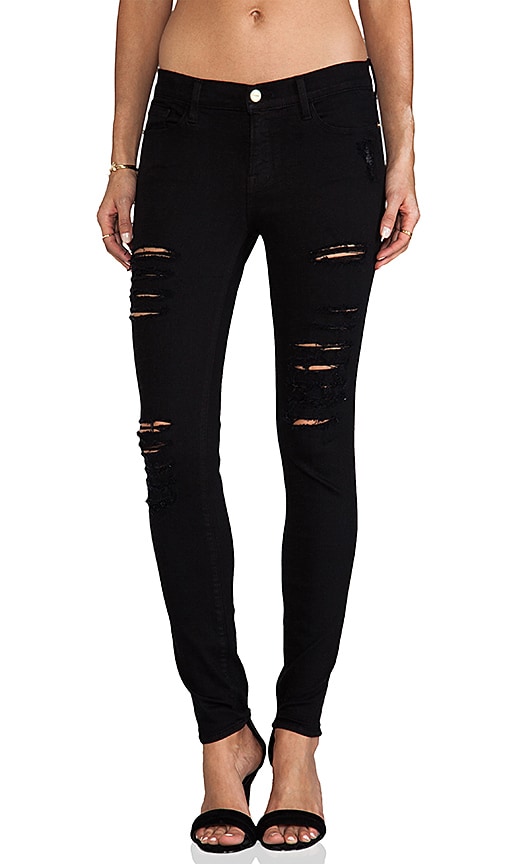 frame black ripped jeans