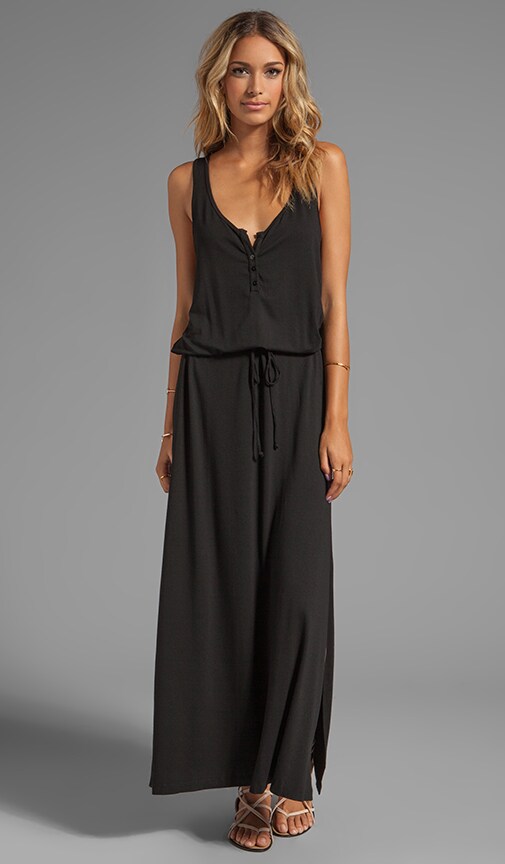 Feel the Piece Henley Maxi Dress in Black | REVOLVE