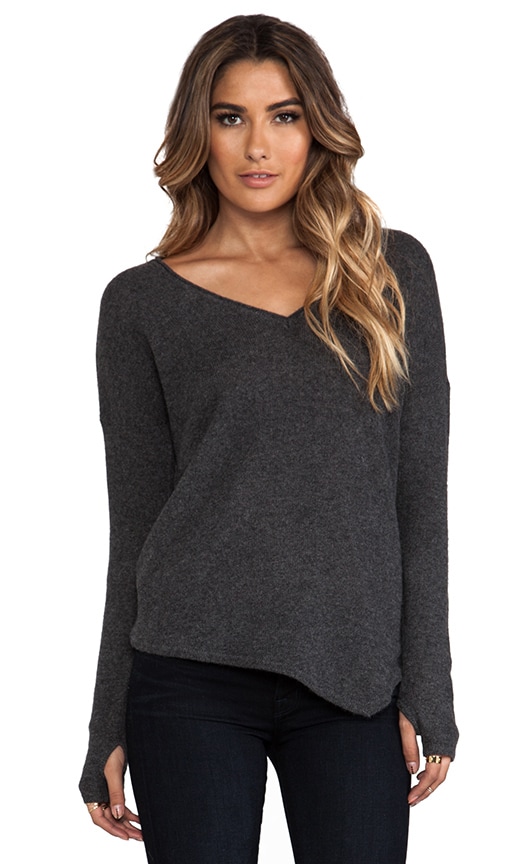 Cashmere Asym V Neck Sweater