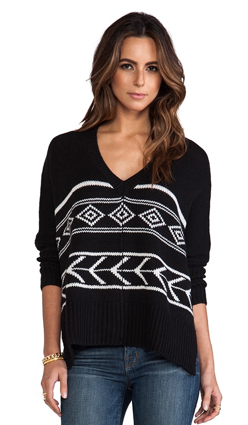 Intarsia Poncho Sweater