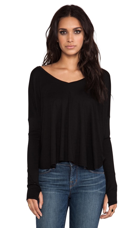 Feel the Piece Robin Thumb Hole Top in Black | REVOLVE
