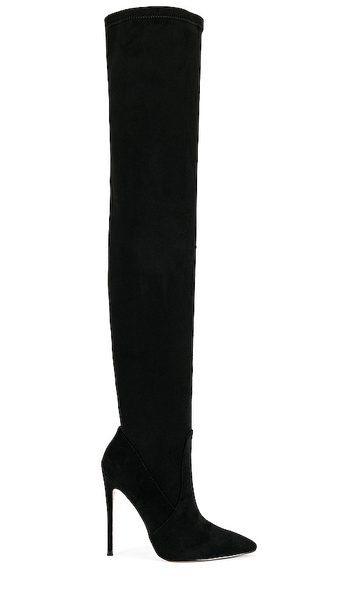 Femme La T21 Classic Over The Knee Boot In Black Suede