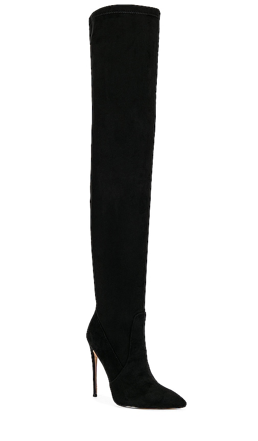Shop Femme La T21 Classic Over The Knee Boot In Black Suede