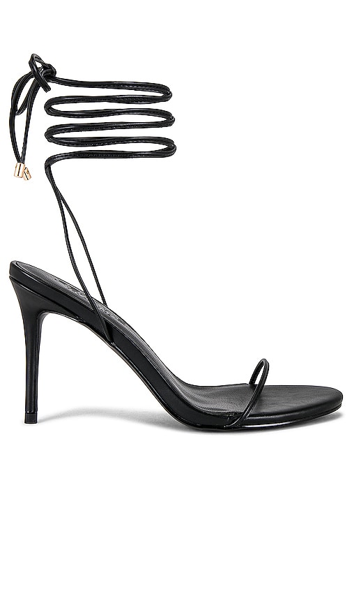 Femme La 110mm Luce Minimale Lace-up Sandals In Black