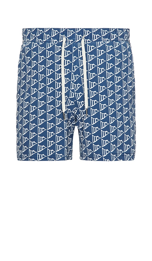 Fair Harbor The Bungalow Swim Trunk In Navy Windy Flags