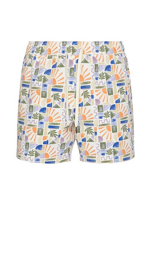 The Bungalow Swim Trunks in Blue,Beige. - size XL/1X (also in L, M, S)
