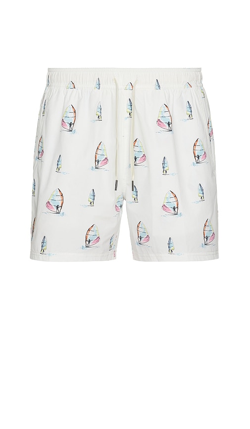 The Bungalow Swim Trunks in White. - size XL/1X (also in L, M, S)