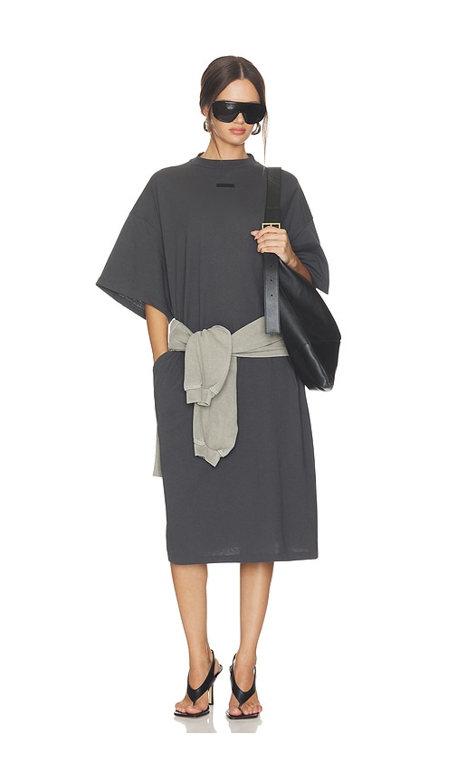 Essentials Long T-shirt Dress In 铁灰色