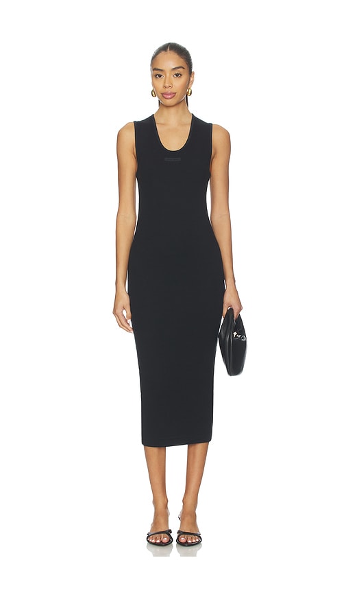 Essentials Rib Tank Dress In Black