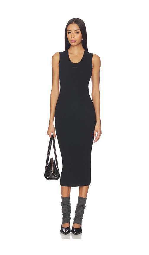 Essentials Rib Tank Dress In Black