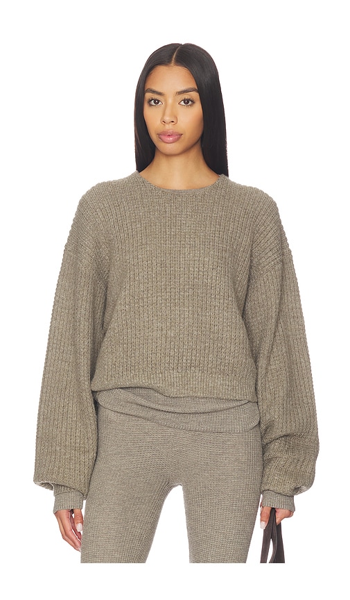 Essentials Heavy Waffle 90's Sweater In Gray