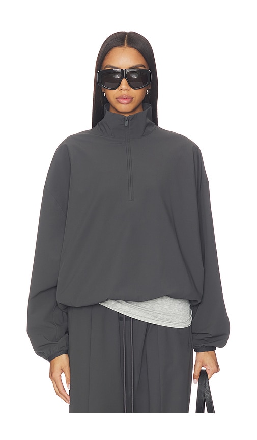 Essentials Half Zip Pullover Sweatshirt In Gray