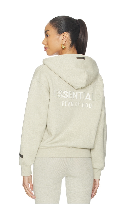 Essentials Fleece Classic Fit Zip-up Hoodie In Gray