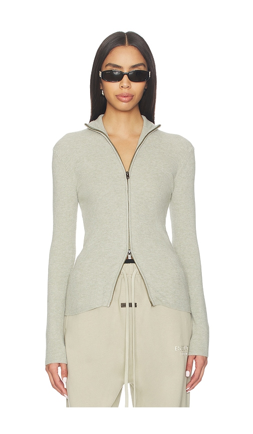 Essentials Soft Rib 2-way Zip-up Jacket In White