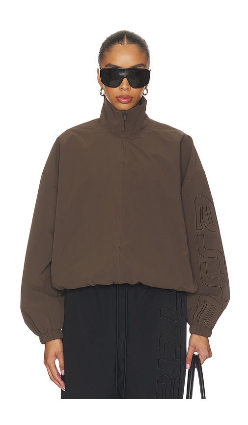 Essentials Active Trace Full Zip Track Jacket In Brown