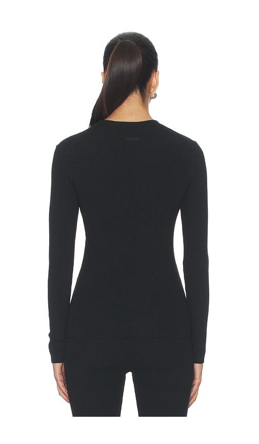  Fear Of God Essentials Signature Rib Knit Fitted Long Sleeve Zip Up Tee In Black. Size Xs. Also In S, M. 
