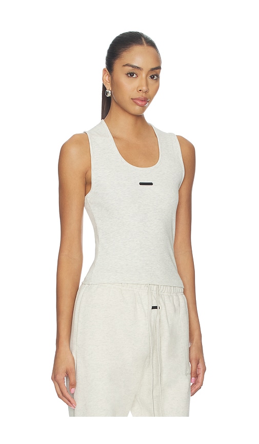 Essentials Logo-patch Ribbed Tank Top In Multi