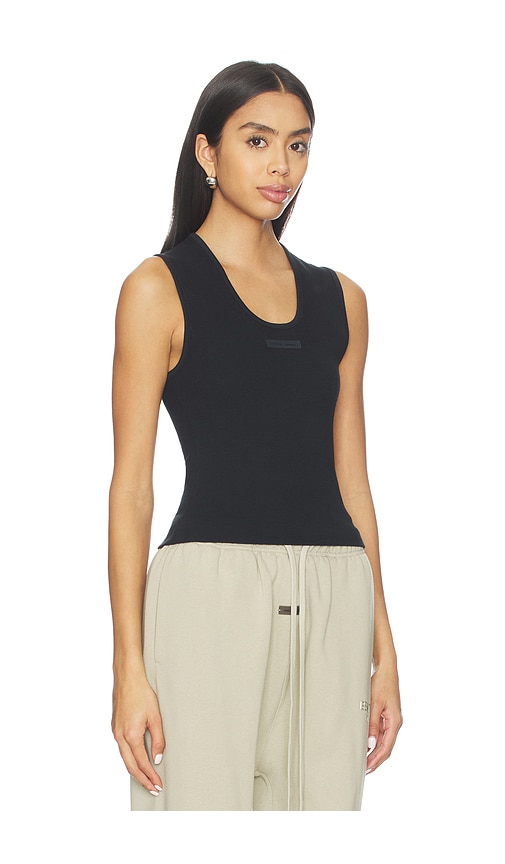 Essentials Rib Tank Top In Black