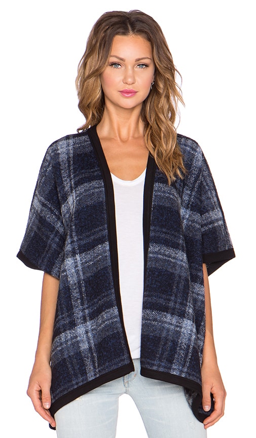 Reversible Plaid Poncho