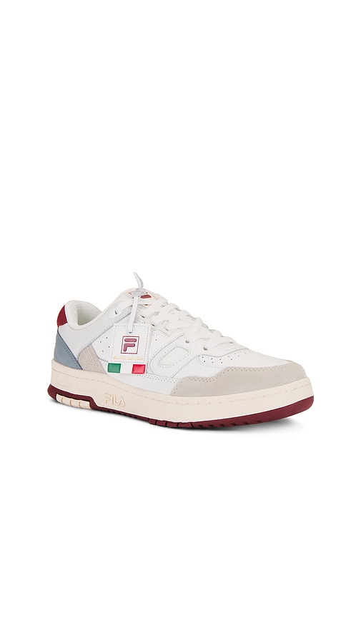 Shop Fila Rissmo Low Lux Sneakers In White  Ecru  & Syrah