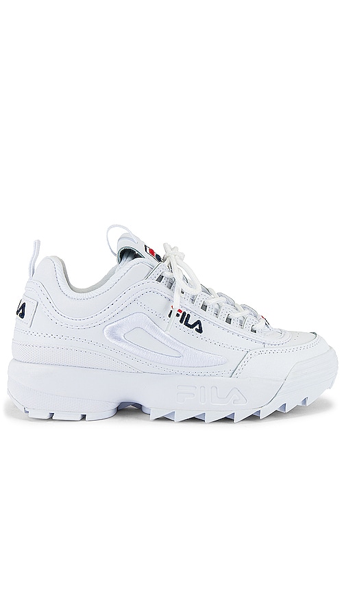 fila disruptor embroidery white