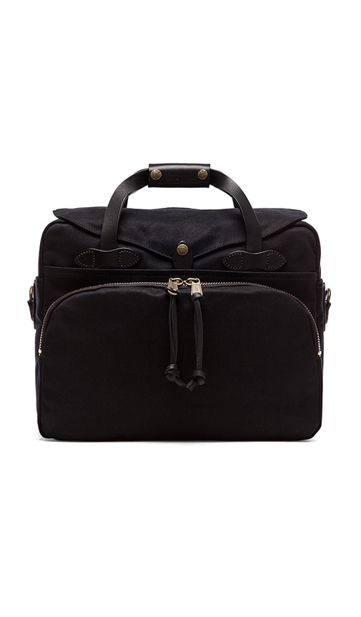 Filson The Black Collection Twill Padded Laptop Briefcase in Black ...