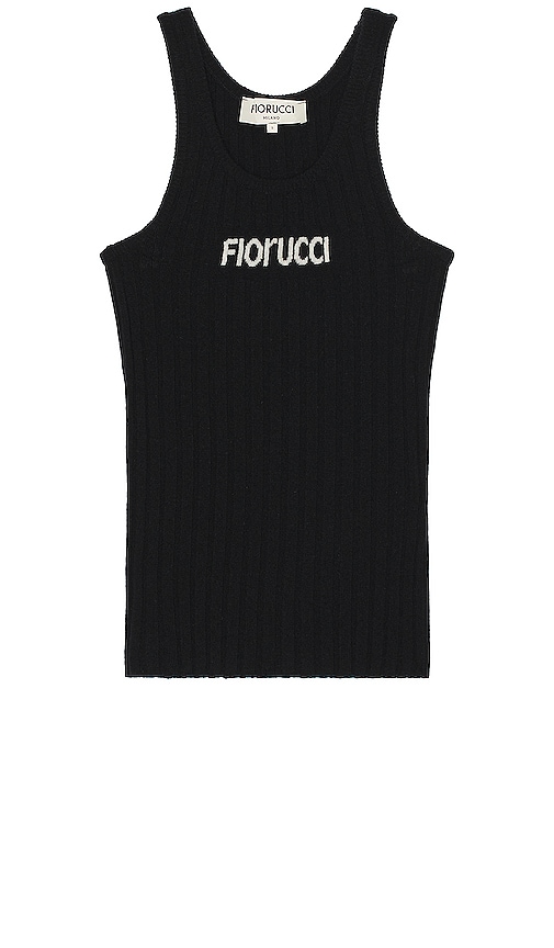 Fiorucci Heritage Knitted Logo Waistcoat In Black